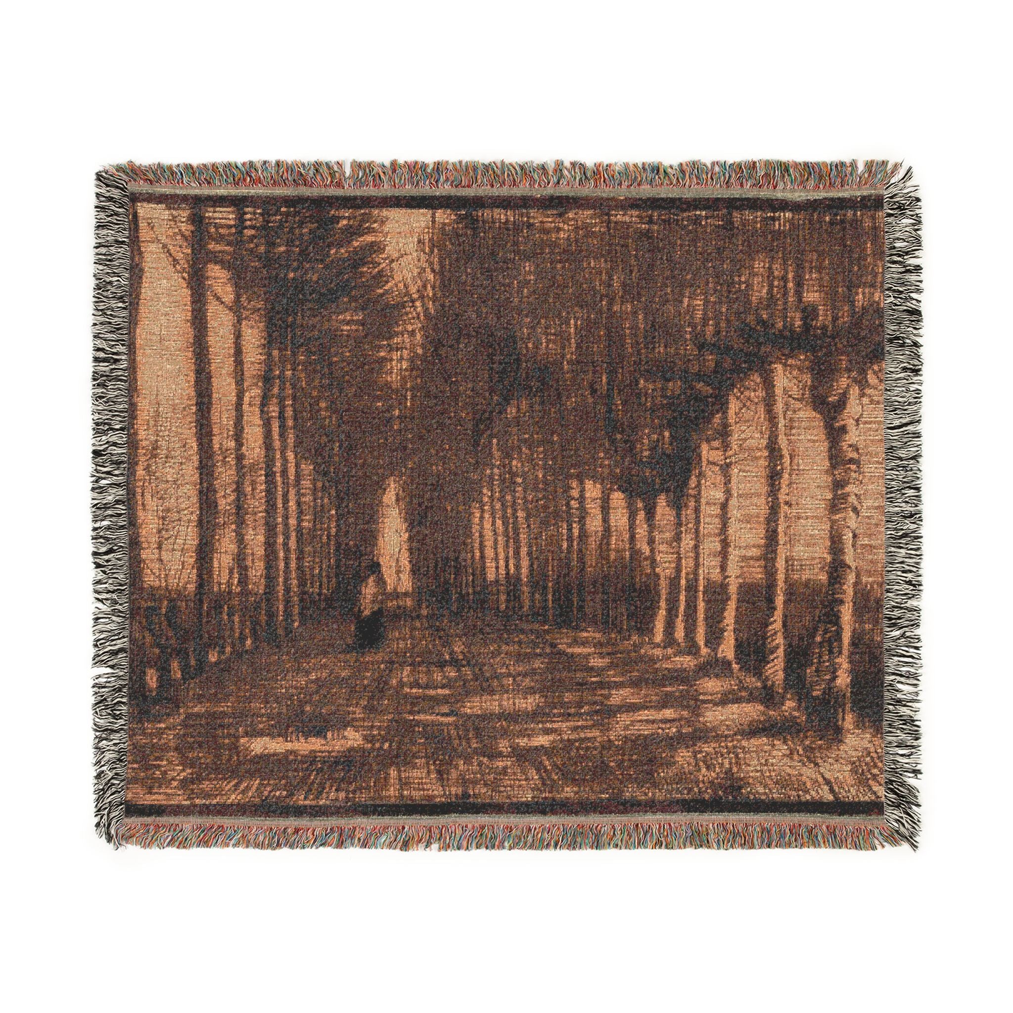 Avenue of Pollard Birches and Poplars Vincent van Gogh Tapestry Blanket