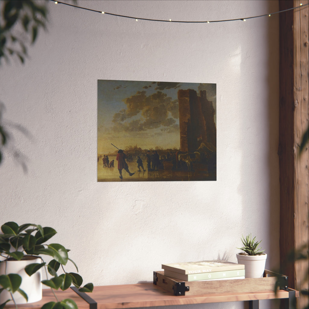 Schilderij, Aelbert Cuyp, met ruïne van Huis te Merwede (12091275046) | Fine Art Poster