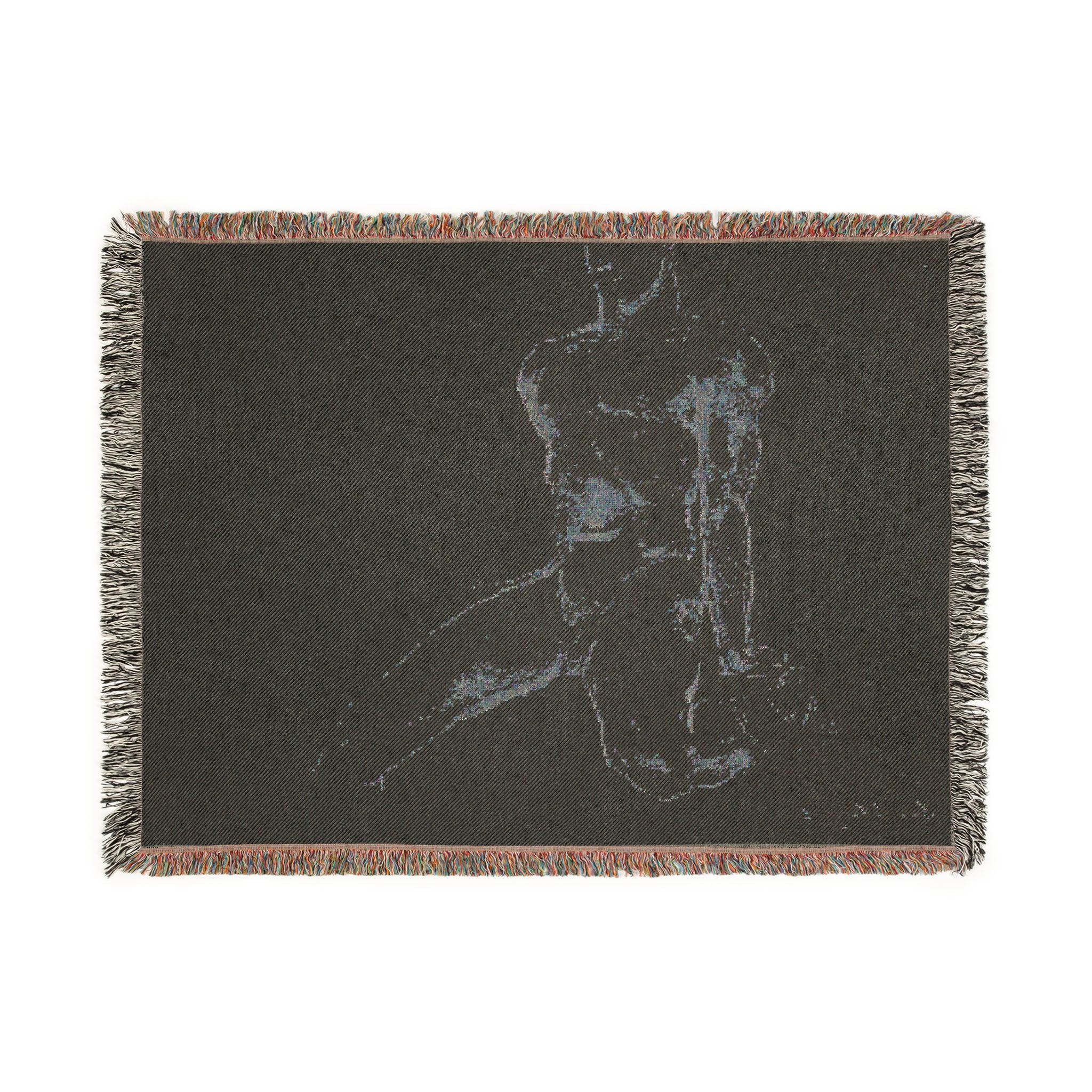 John Singer Sargent - Seated Male Nude with Extended Leg (recto); Sketch of Kneeling Male Nude and Divided Circle (verso | Woven Tapestry Blanket