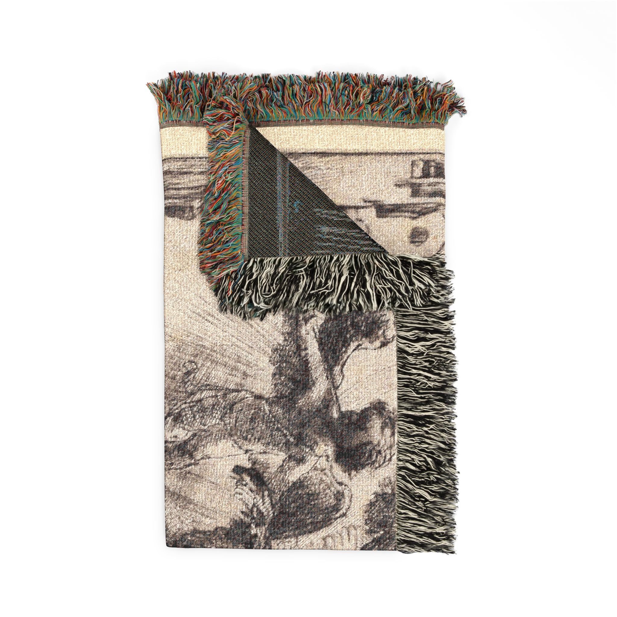 Rembrandt van Rijn - The Phoenix or The Statue Overthrown | Woven Tapestry Blanket