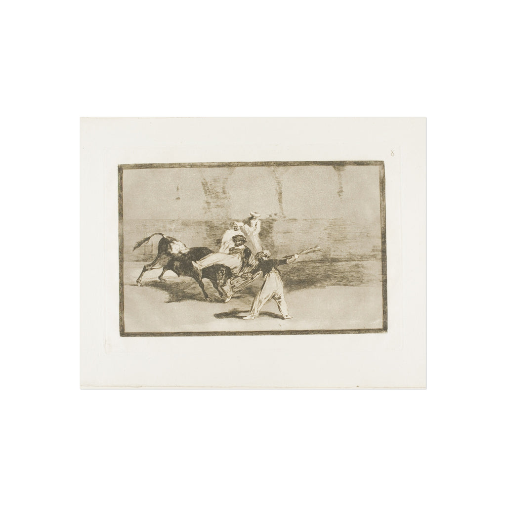 Francisco José de Goya y Lucientes - A Moor Caught by the Bull in the Ring, plate 8 from The Art of Bullfighting | Fine Art Poster