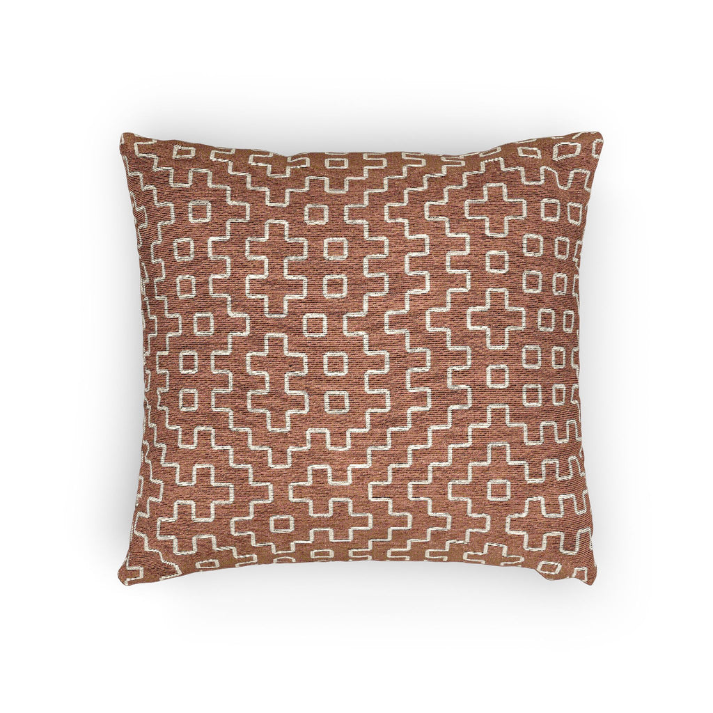 Clay Hitomezashi Sashiko Woven Pillow