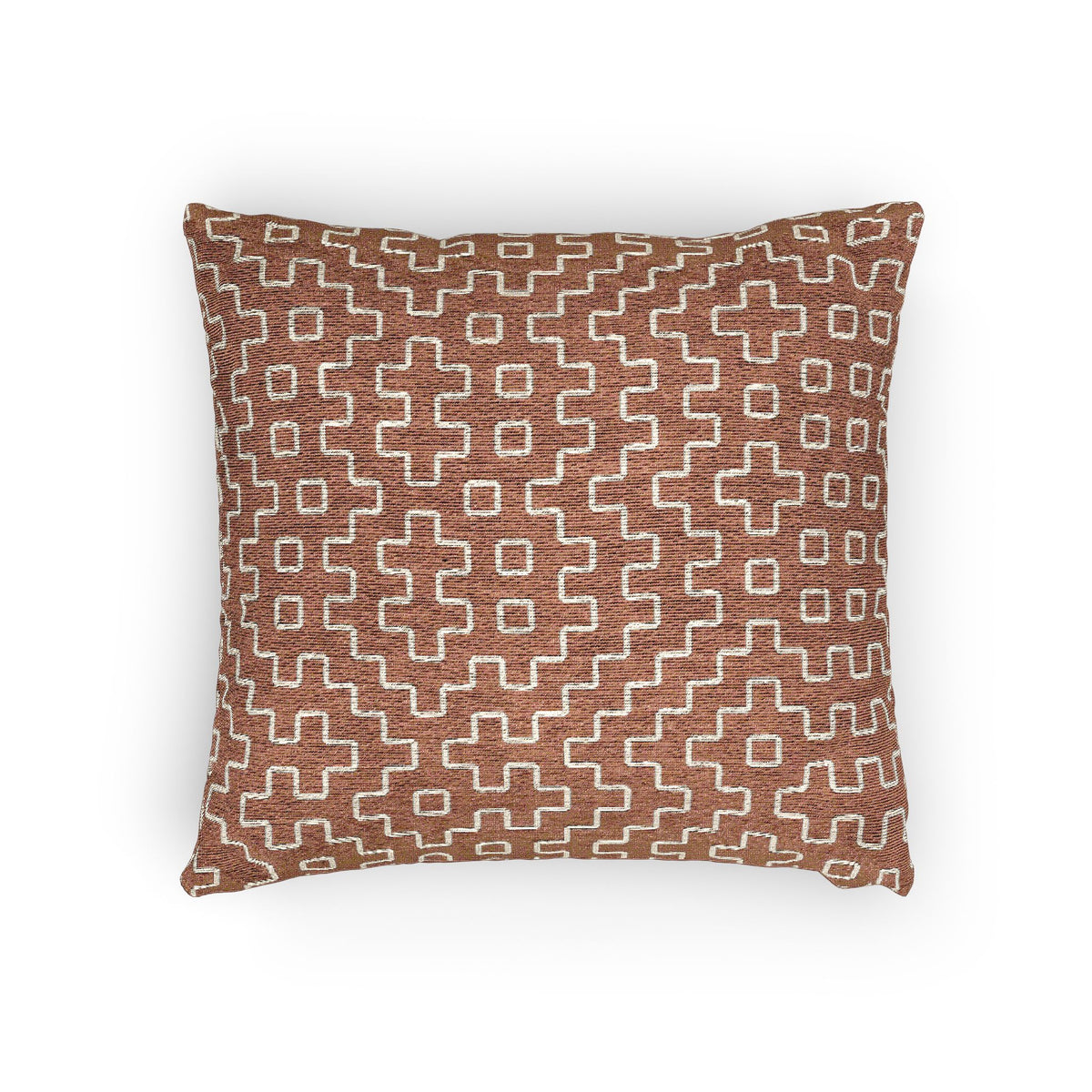 Clay Hitomezashi Sashiko Woven Pillow