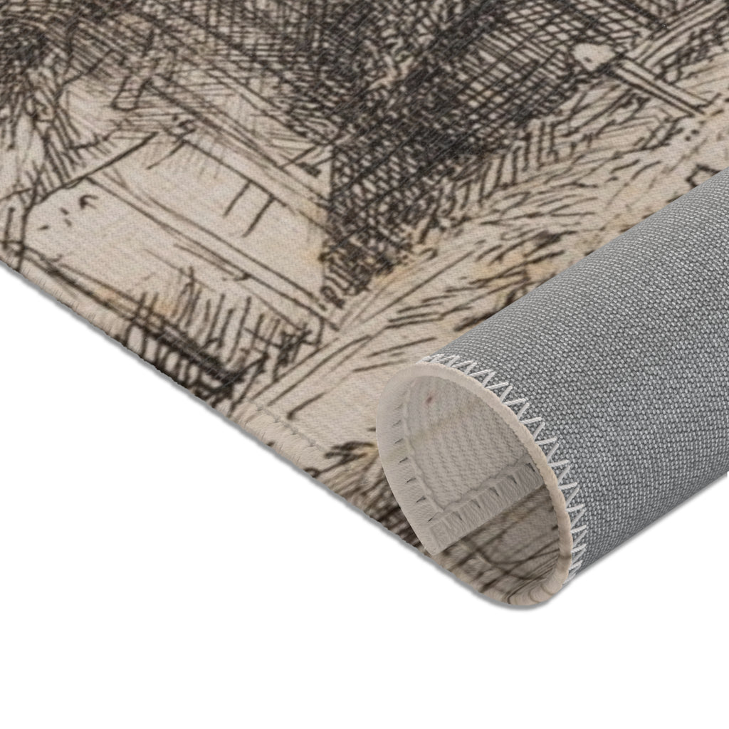 Rembrandt van Rijn - Landscape with a Cow Drinking | Area Rug