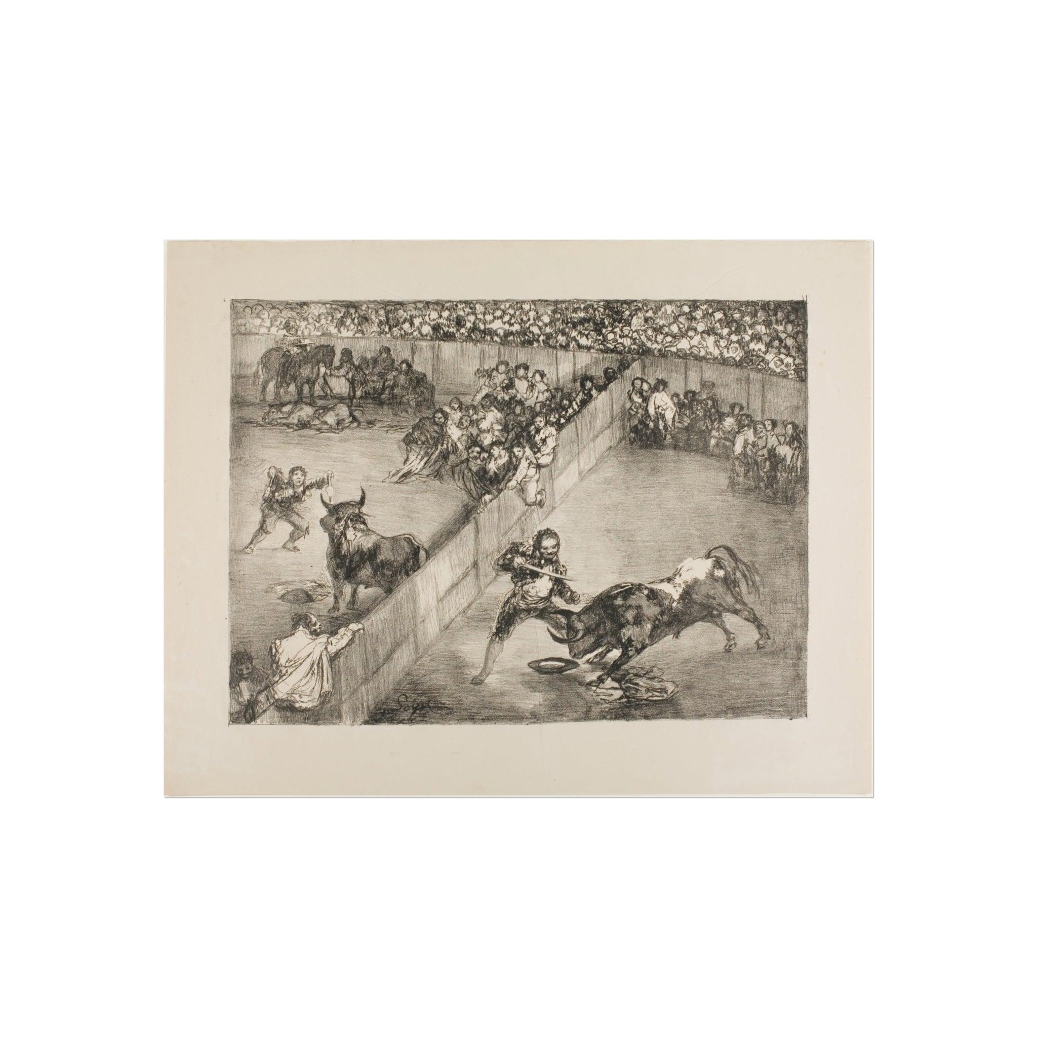 Francisco José de Goya y Lucientes - Bullfight in a divided ring, from The Bulls of Bordeaux | Fine Art Poster