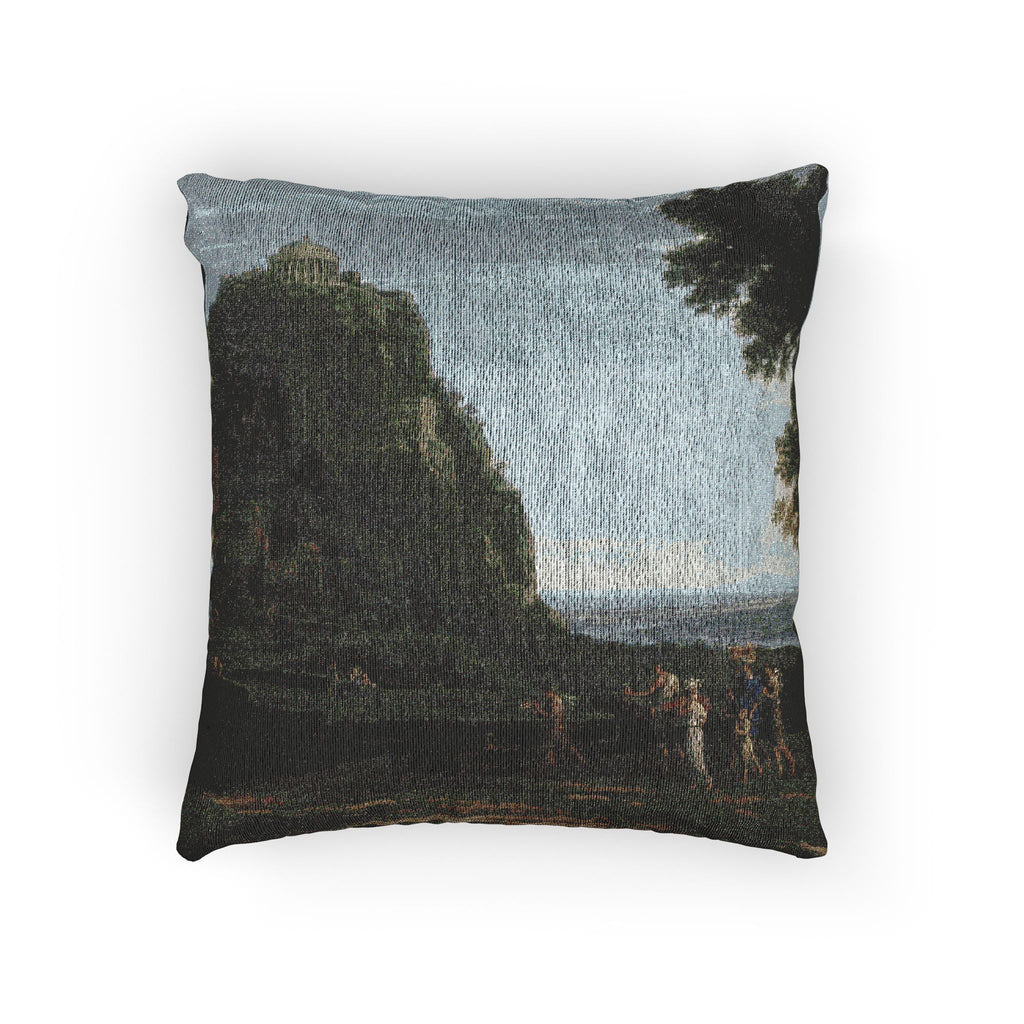 Claude Lorrain - View of Delphi with a Procession | Woven Pillow
