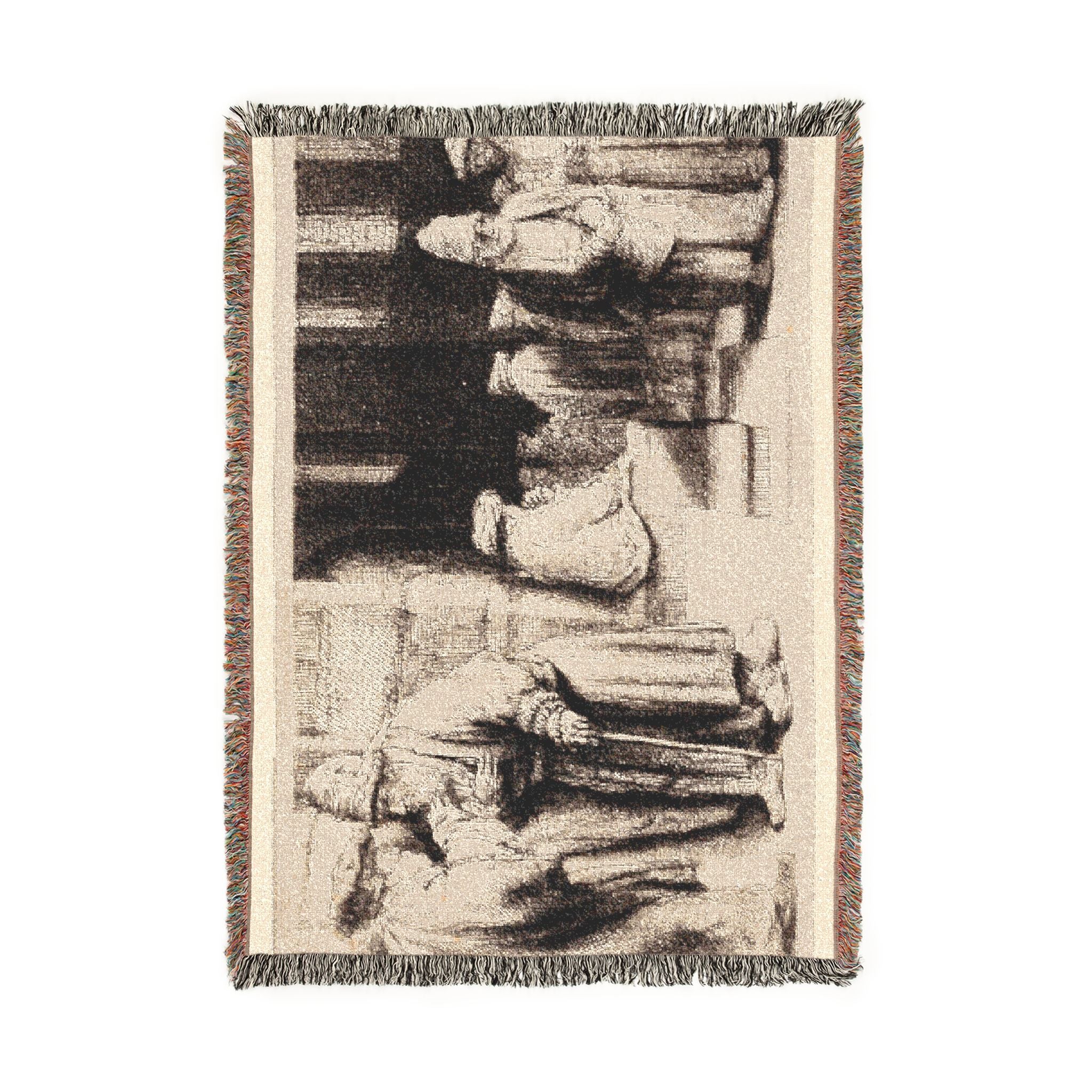 Rembrandt van Rijn - Jews in the Synagogue | Woven Tapestry Blanket