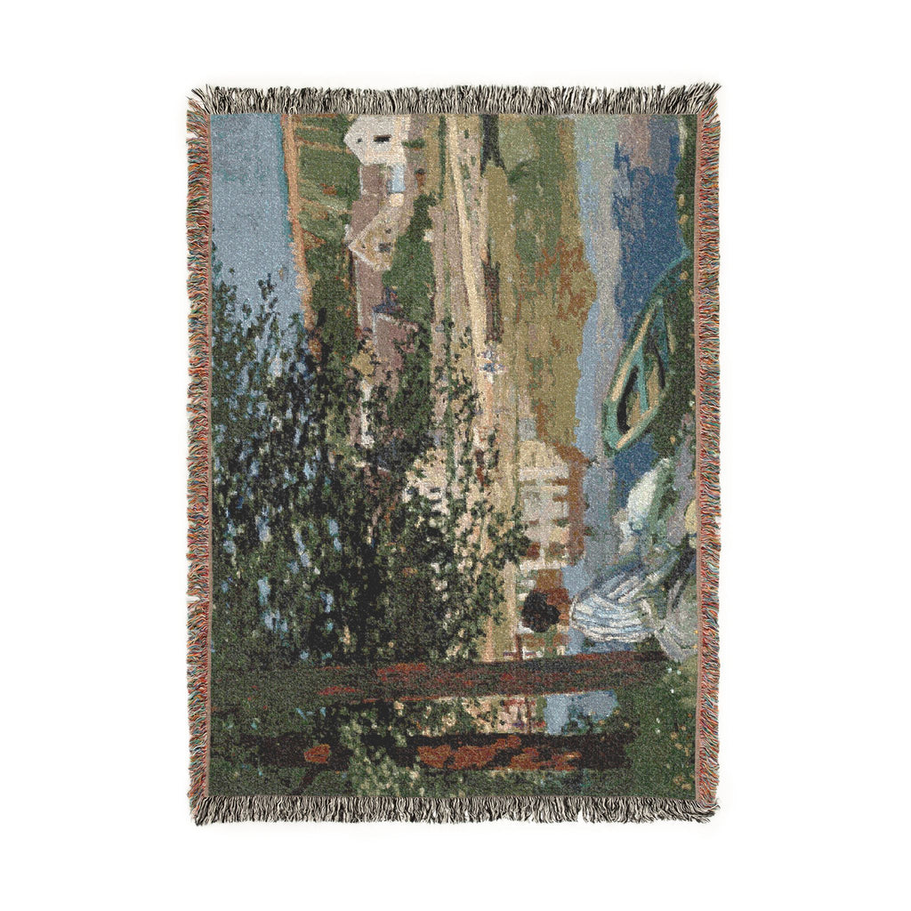 Claude Monet - On the Bank of the Seine, Bennecourt | Woven Tapestry Blanket