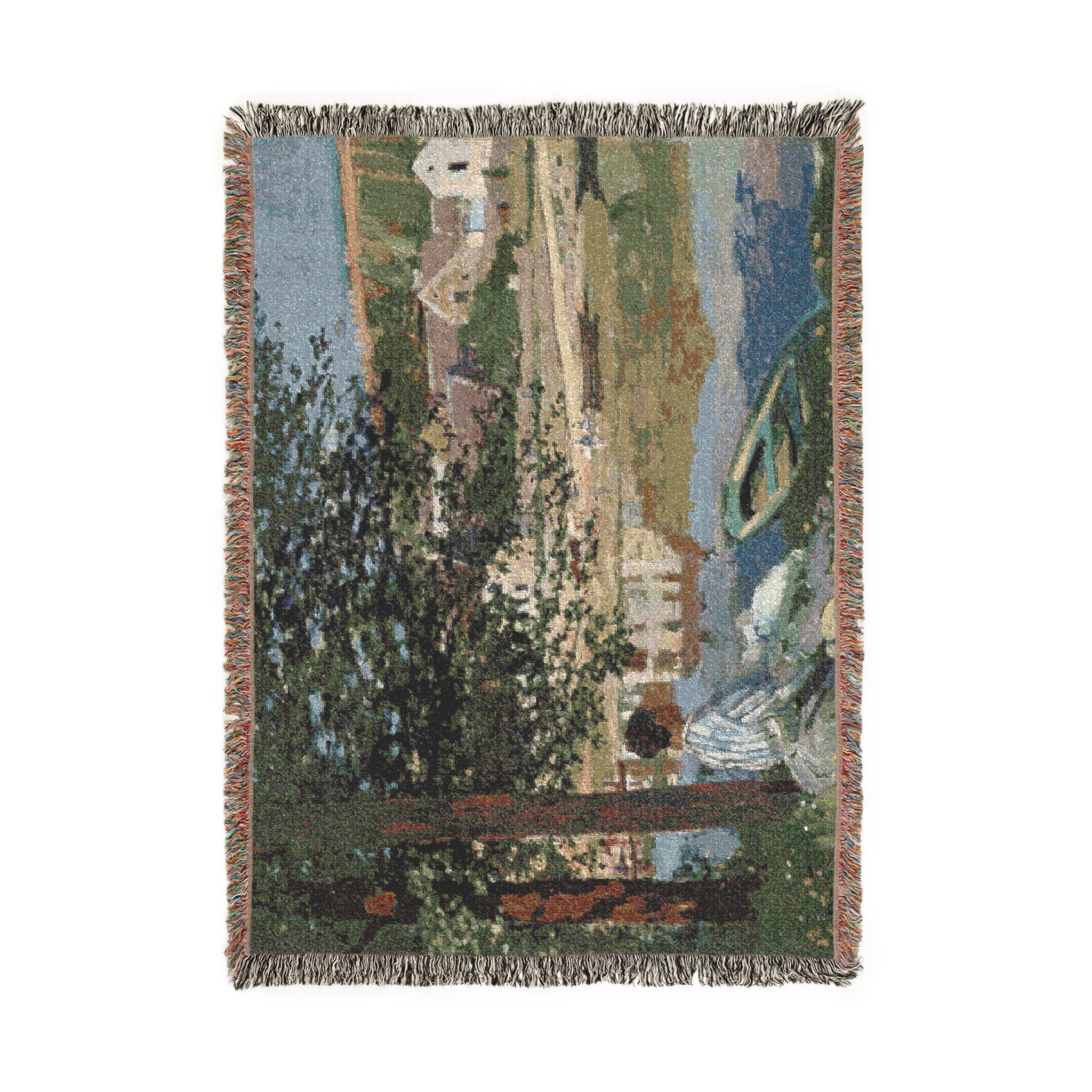 Claude Monet - On the Bank of the Seine, Bennecourt | Woven Tapestry Blanket