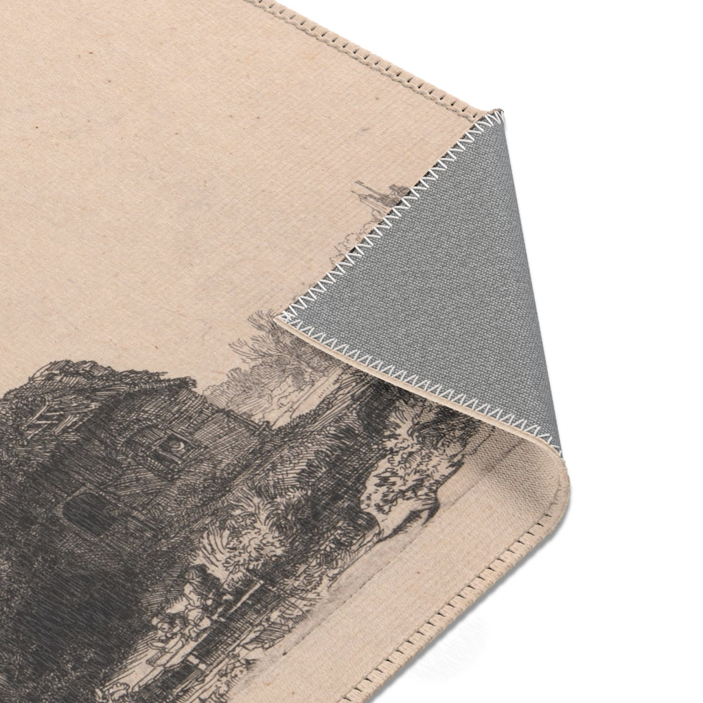 Rembrandt van Rijn - Landscape with Cottages and a Hay Barn Oblong | Area Rug