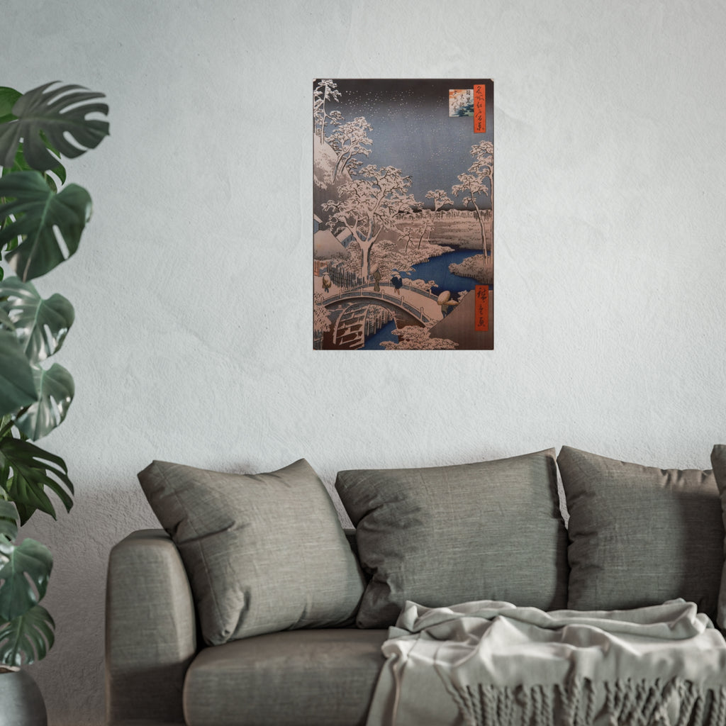Utagawa Hiroshige - Drum Bridge at Meguro | Fine Art Poster