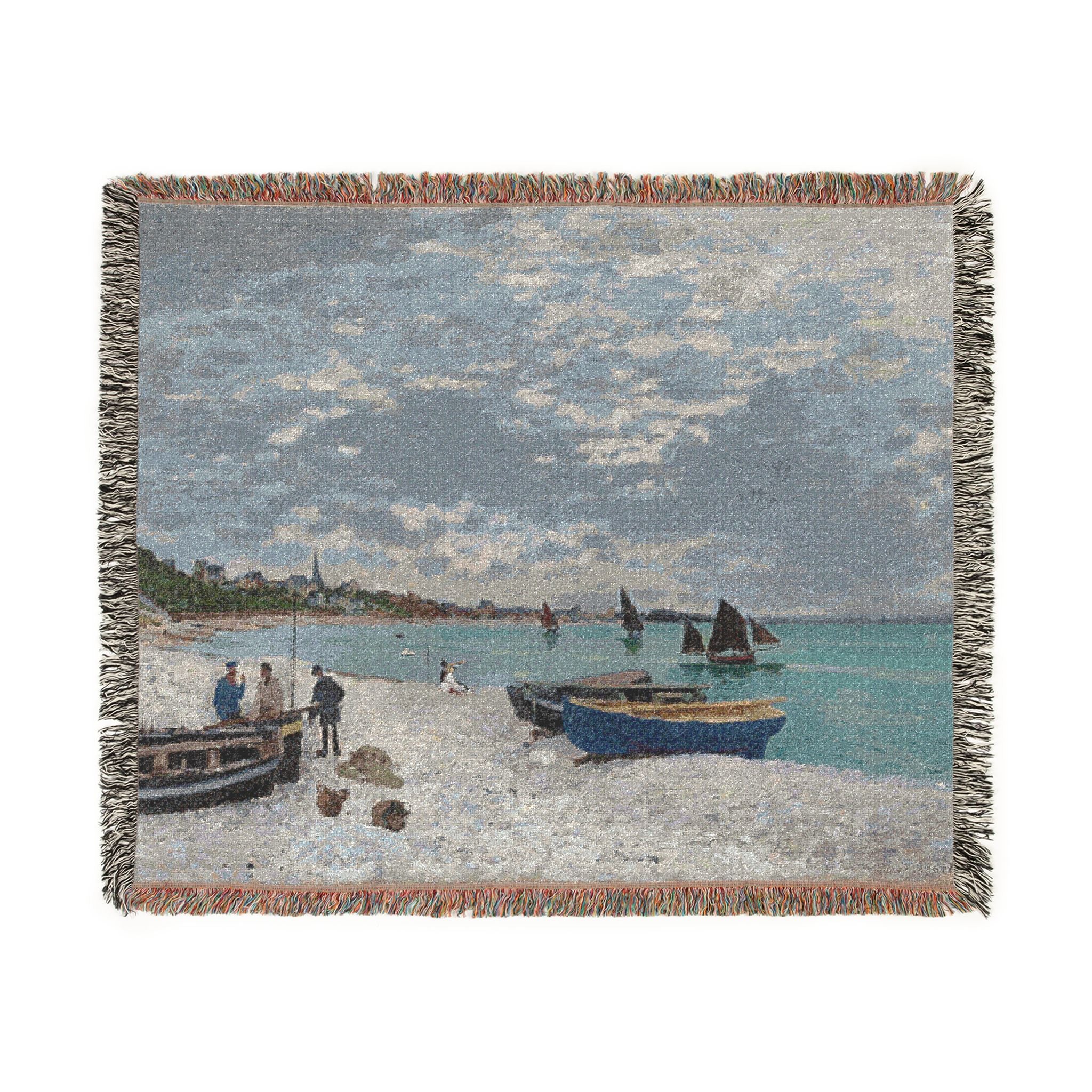 Claude Monet - The Beach at Sainte-Adresse | Woven Tapestry Blanket