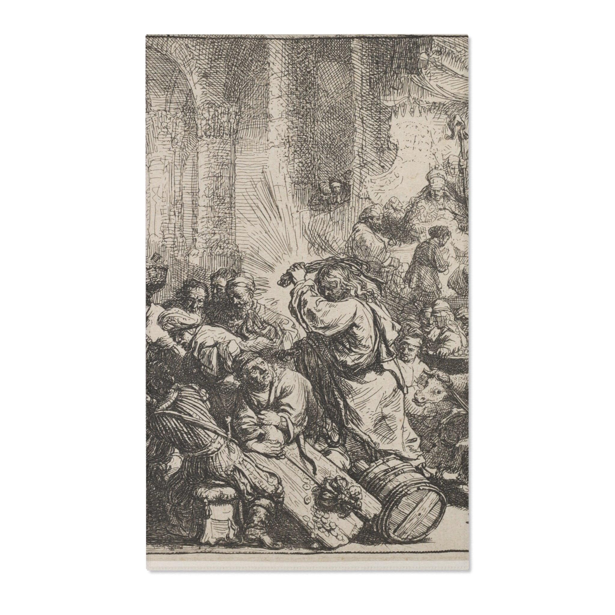 Rembrandt van Rijn - Christ Driving the Money Changers from the Temple | Area Rug