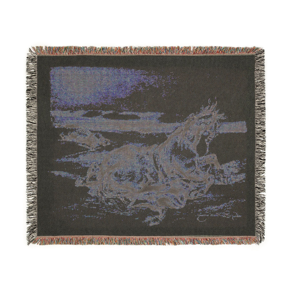 Eugène Delacroix - Fallen Horse and Dead Knight | Woven Tapestry Blanket