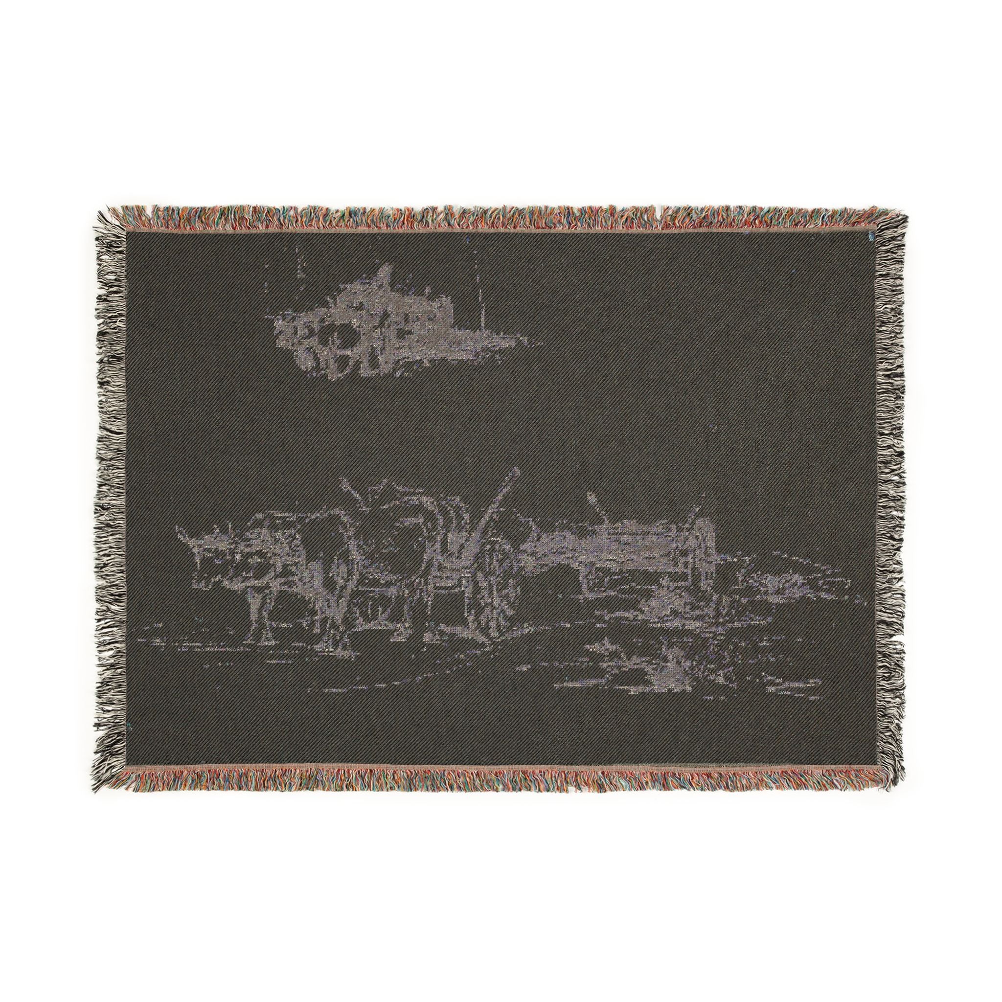 Charles François Daubigny - Two Sketches of Oxen Hauling a Log | Woven Tapestry Blanket