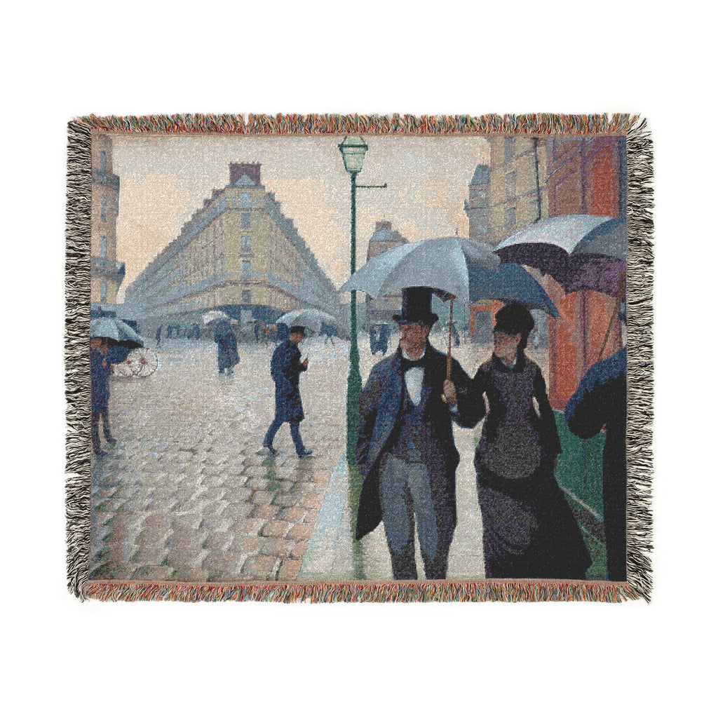 Gustave Caillebotte - Paris Street; Rainy Day | Woven Tapestry Blanket