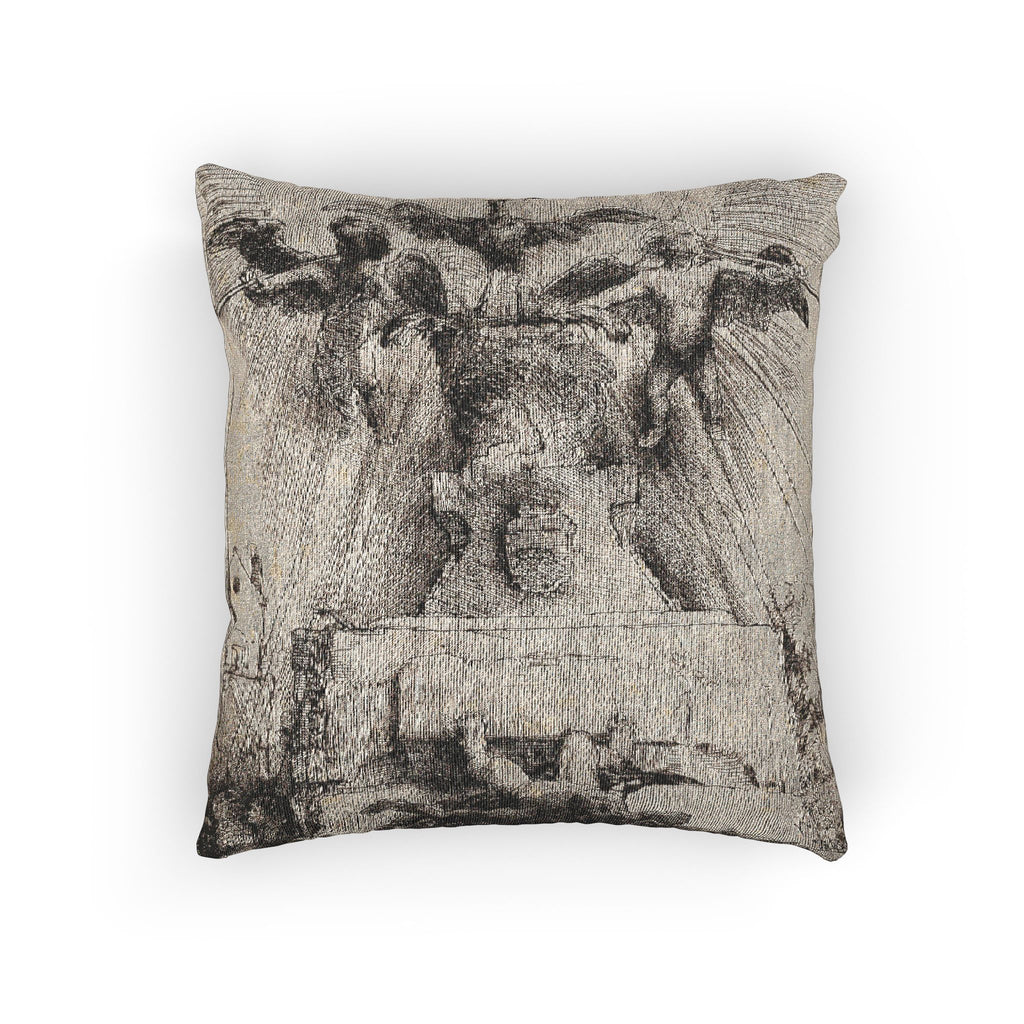 Rembrandt van Rijn - The Phoenix or The Statue Overthrown | Woven Pillow
