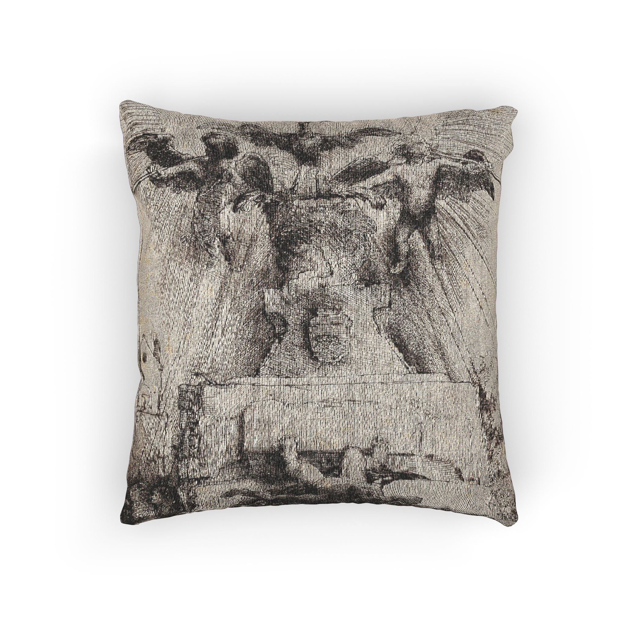 Rembrandt van Rijn - The Phoenix or The Statue Overthrown | Woven Pillow