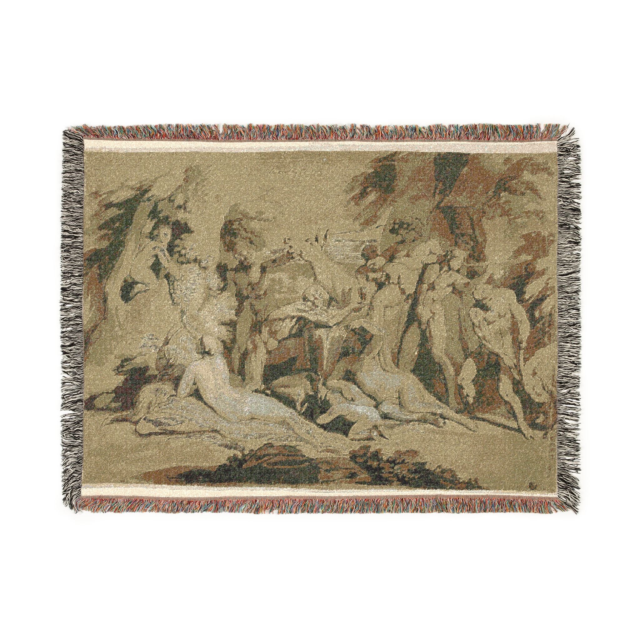 Nicolas Poussin - Drunken Silenus Satyr and Nymphs | Woven Tapestry Blanket