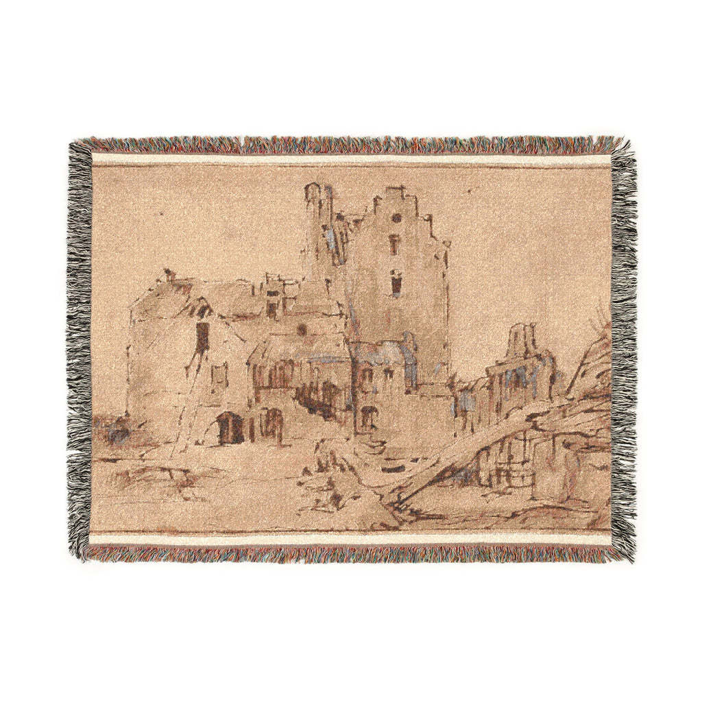 Rembrandt van Rijn - Kostverloren Castle in Decay | Woven Tapestry Blanket