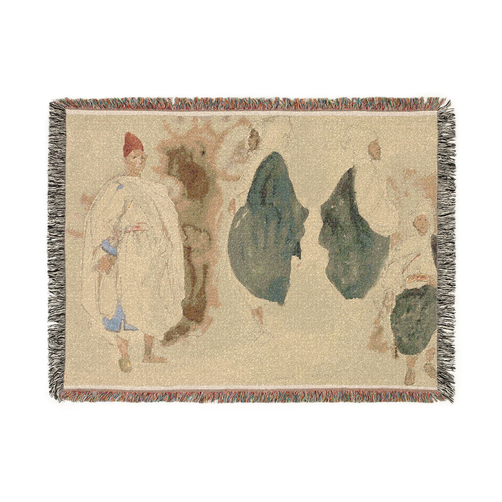 Eugène Delacroix - Four Sketches of Arab Men | Woven Tapestry Blanket