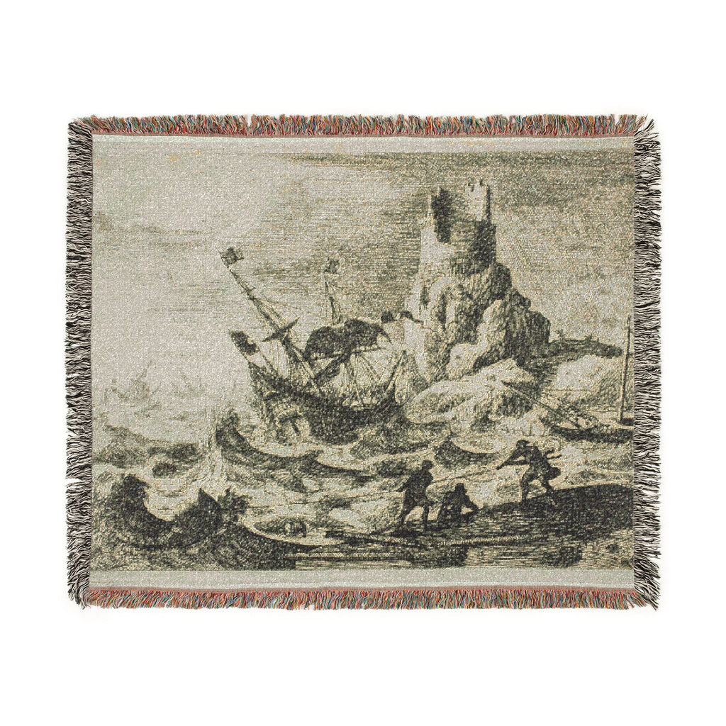 Claude Lorrain - The Shipwreck | Woven Tapestry Blanket