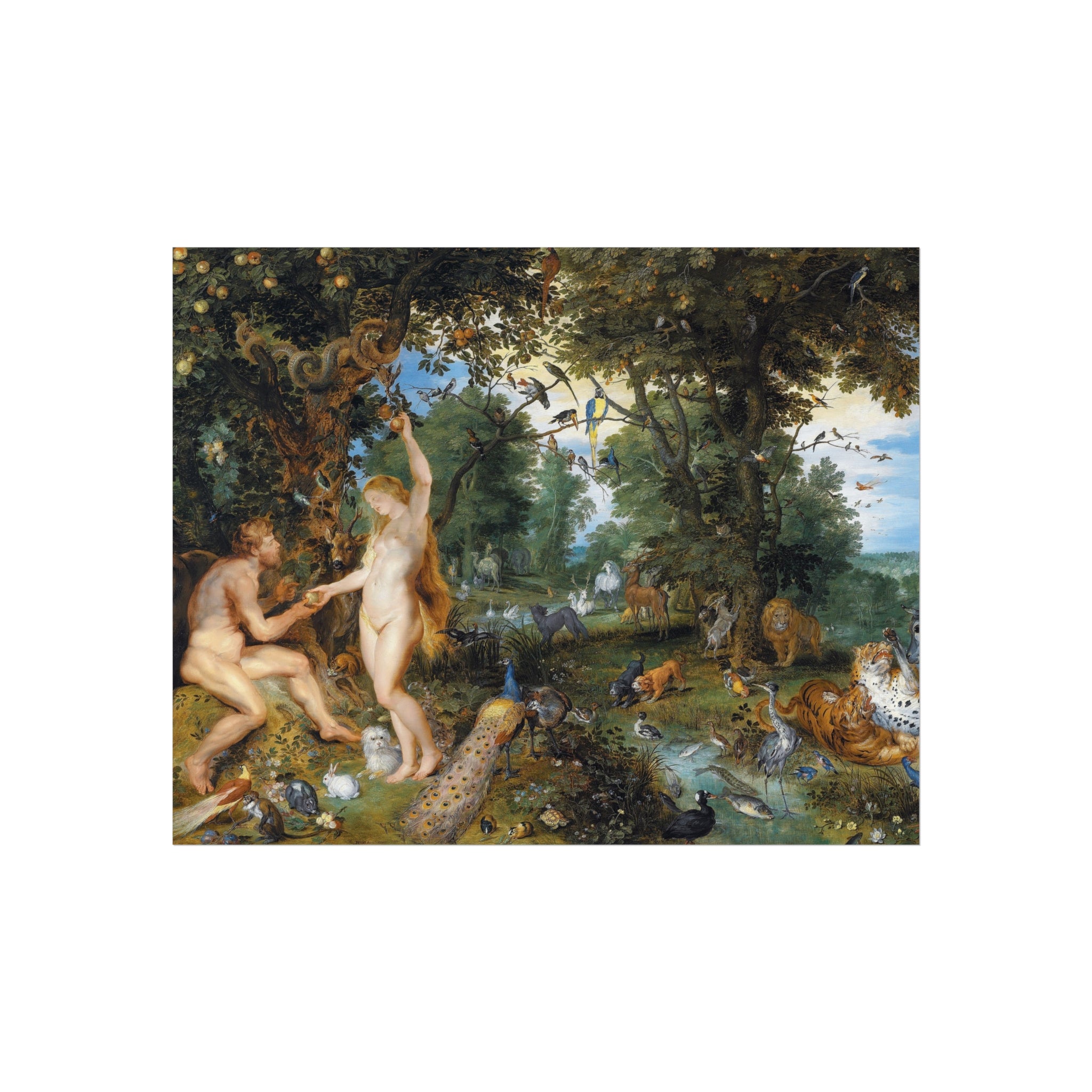 Jan Brueghel de Oude en Peter Paul Rubens - Het aards paradijs met de zondeval van Adam en Eva | Fine Art Poster