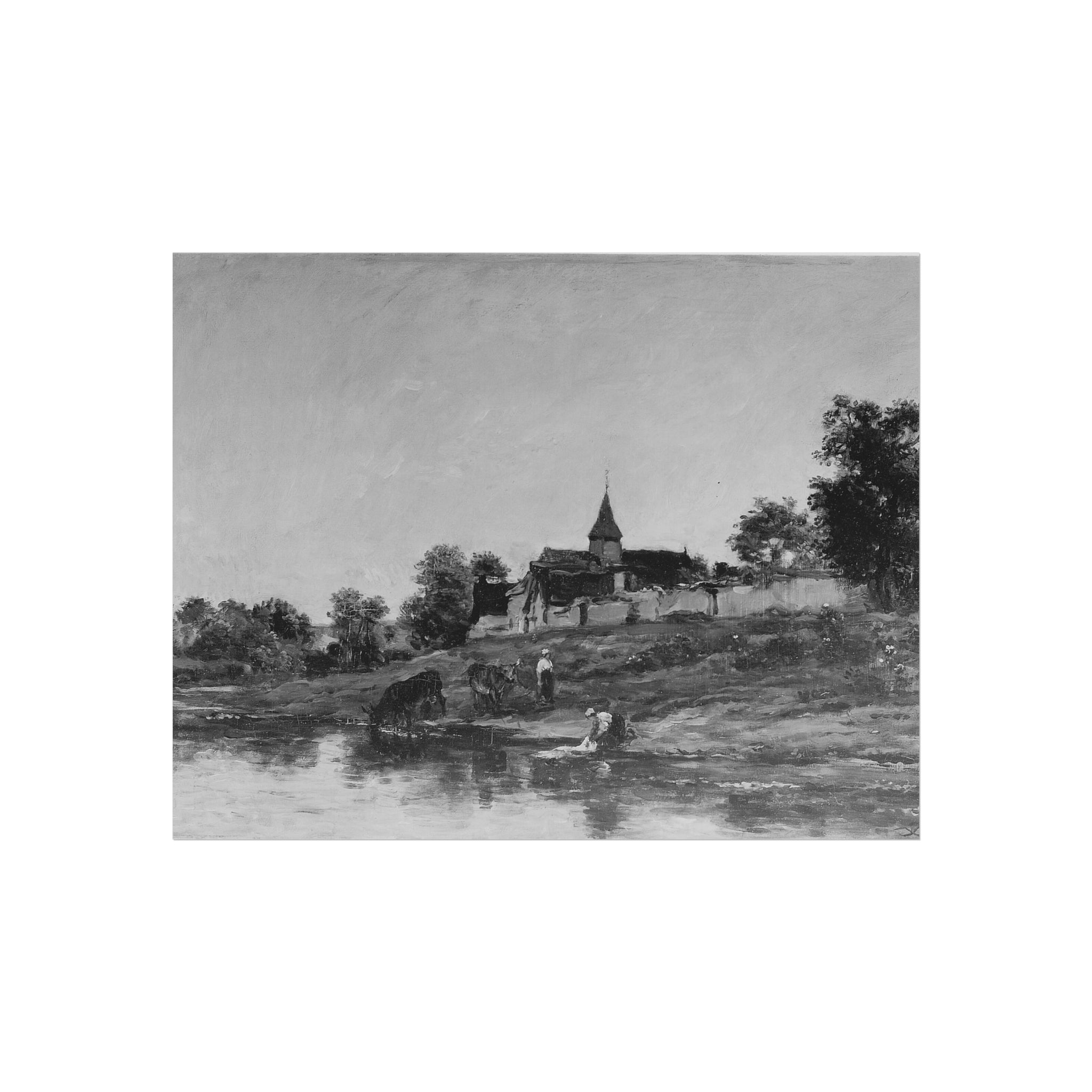 Charles François Daubigny - On the Bank of the Seine at Portejoie | Fine Art Poster