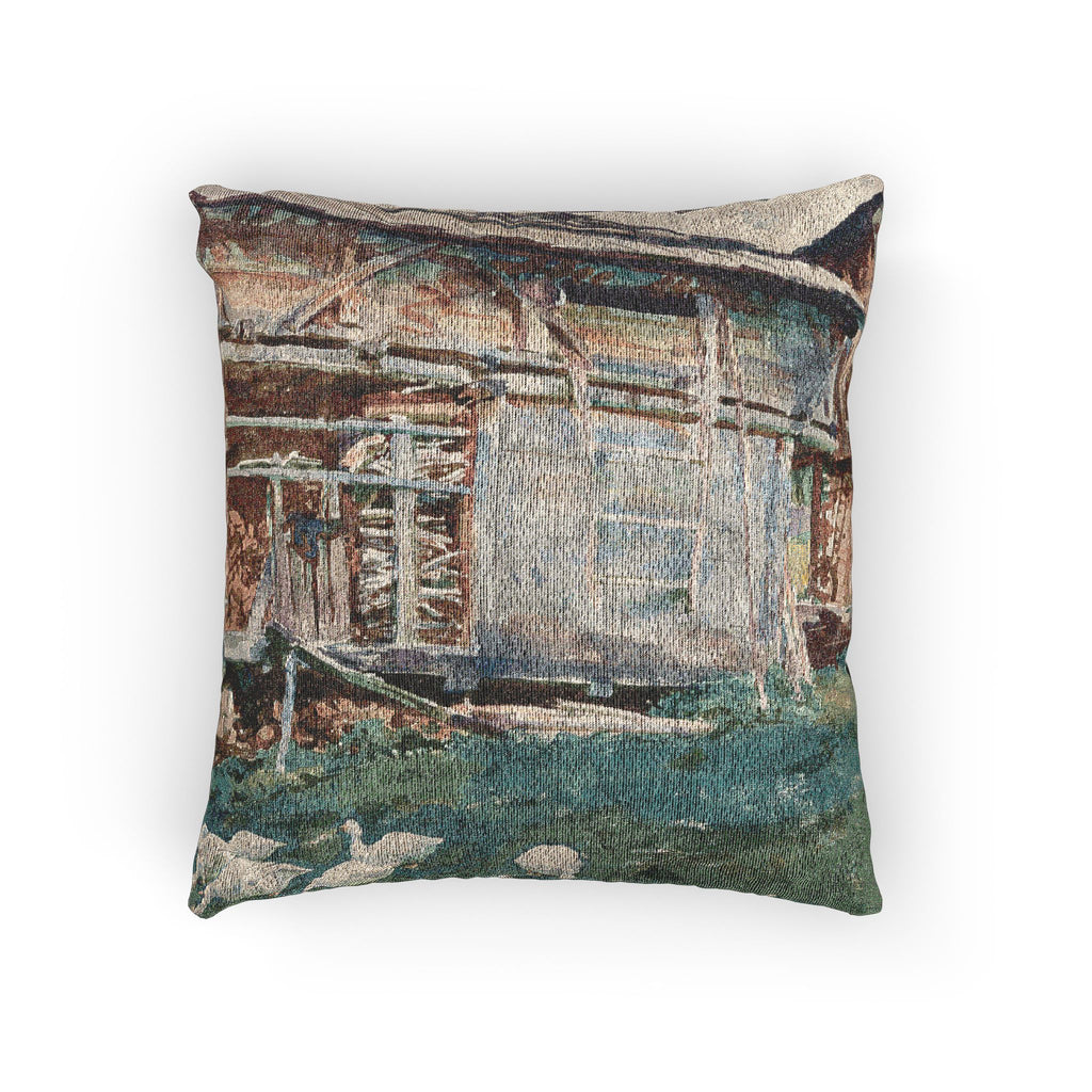 John Singer Sargent - Woodsheds, Tyrol | Woven Pillow