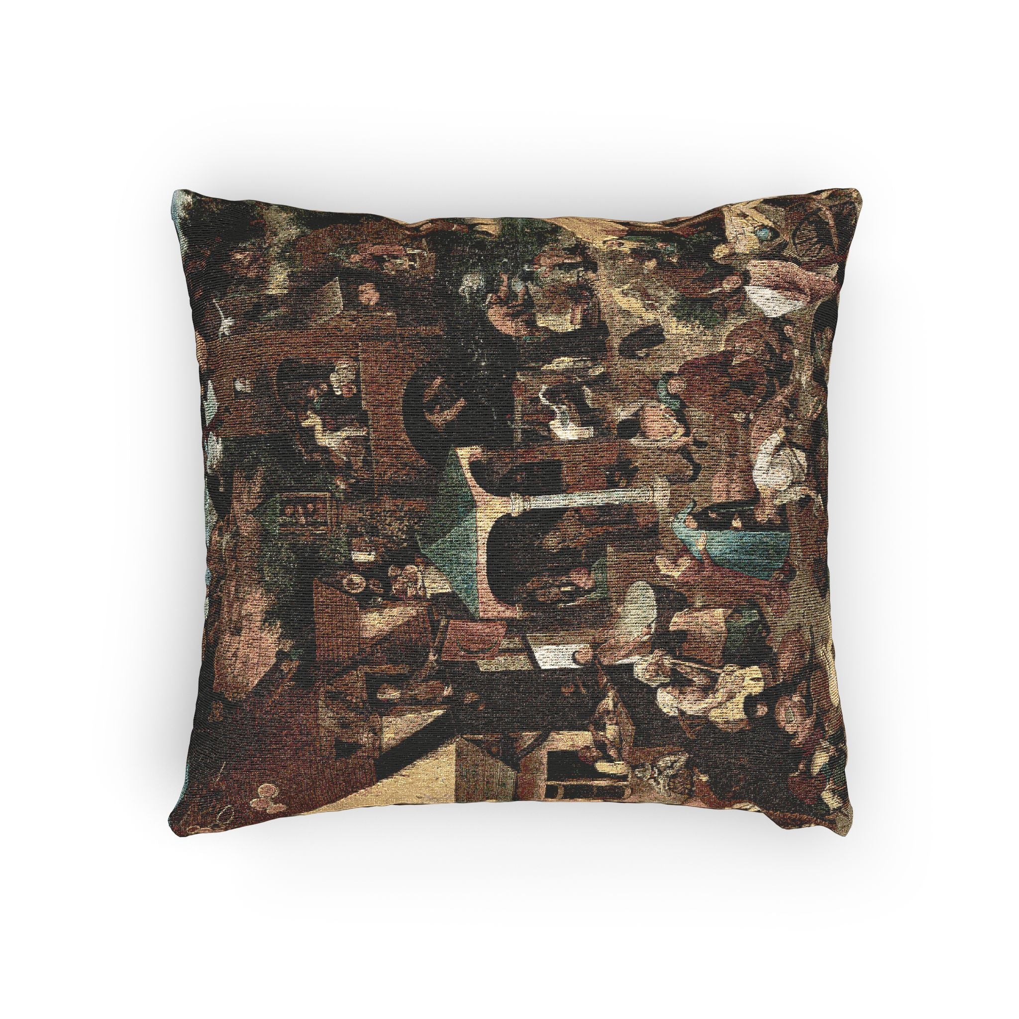 Pieter Brueghel the Elder - The Dutch Proverbs - Google Art Project | Woven Pillow