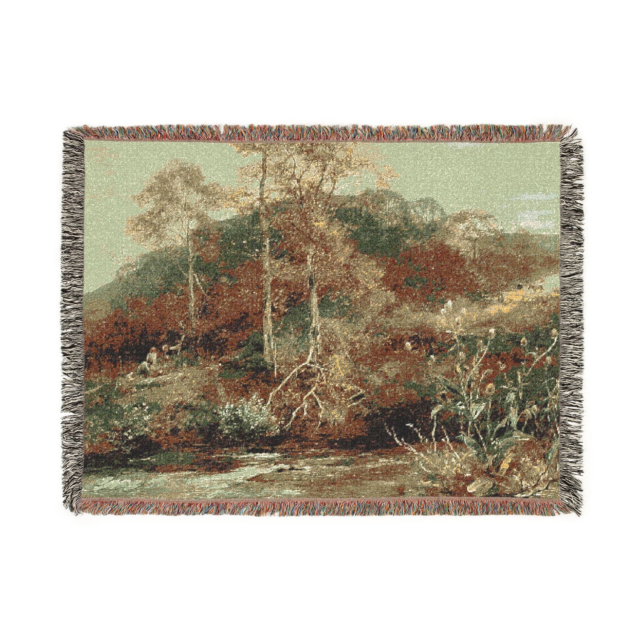 David Bates - Autumn River Scene, The Brook | Woven Tapestry Blanket