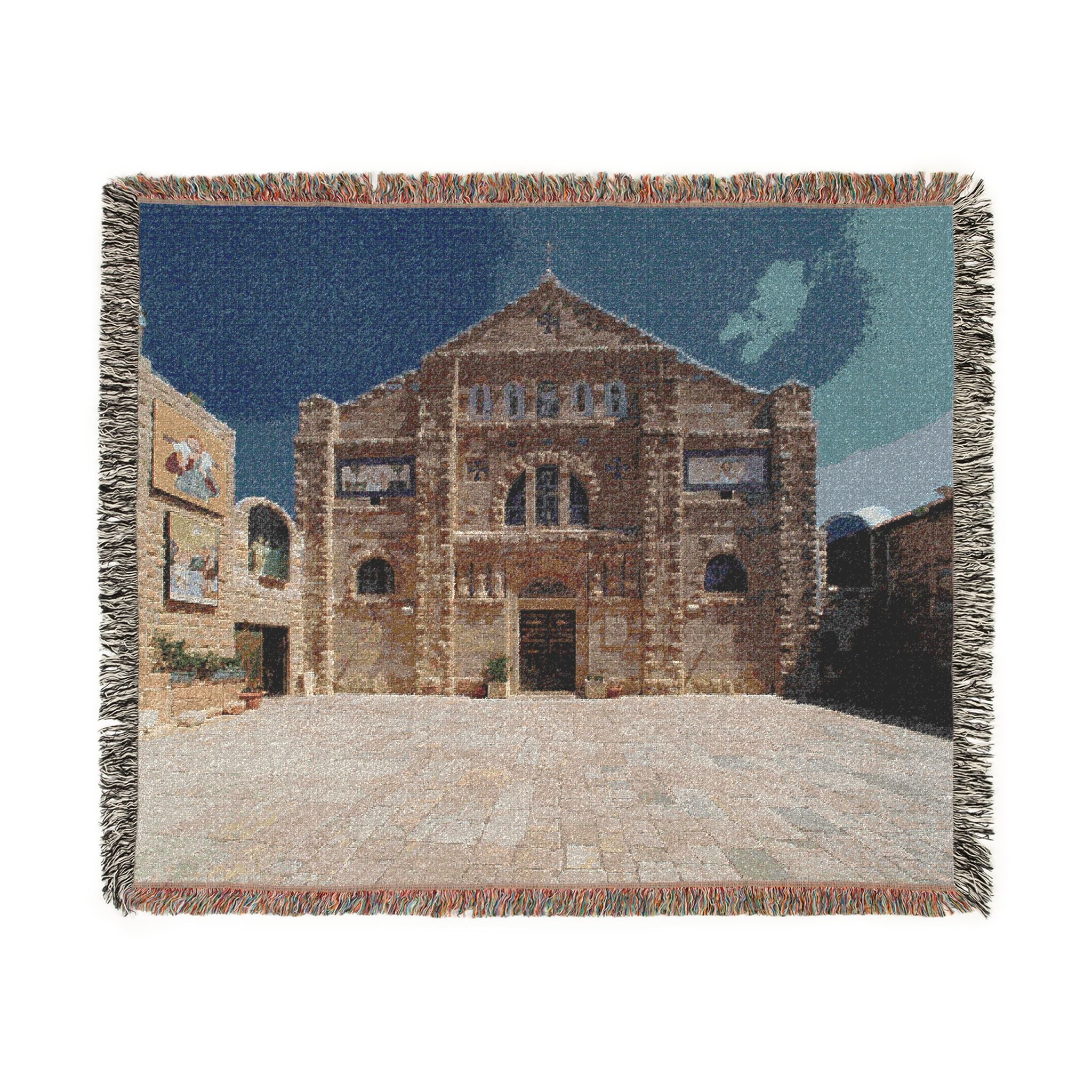 Shrine of the Beheading of Saint John the Baptist, Madaba, Jordan (دير اللاتين مادبا) | Woven Tapestry Blanket