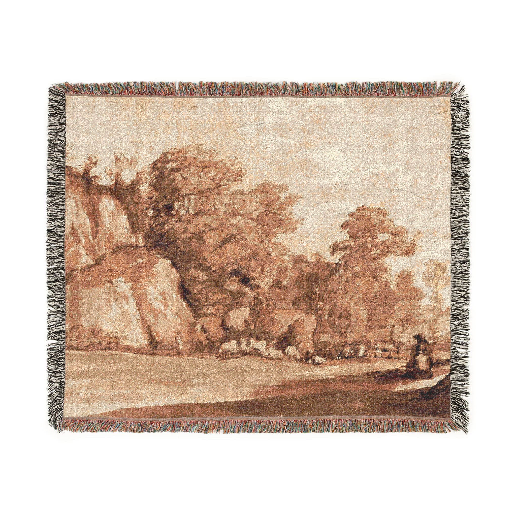Claude Lorrain - A Rocky Hillside | Woven Tapestry Blanket