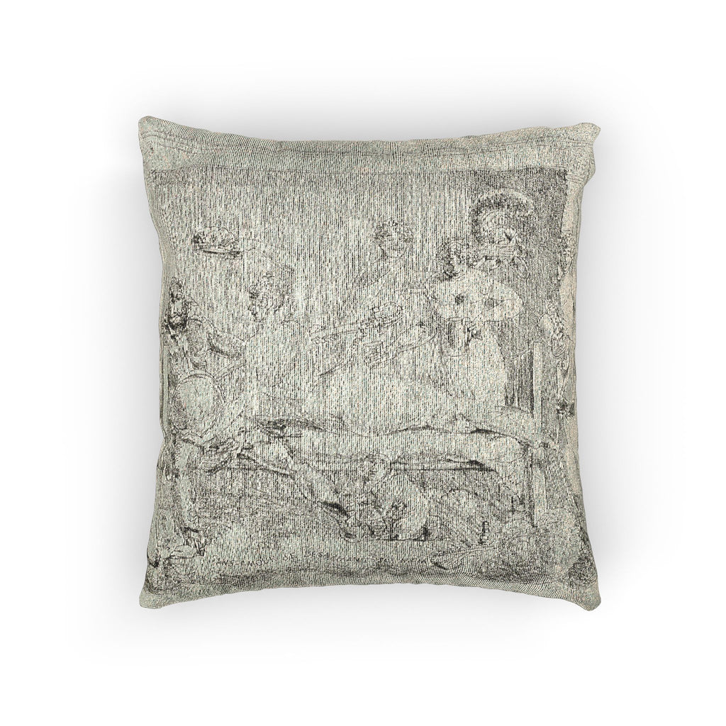 Jacques Louis David - Loveless Disarming Himself | Woven Pillow