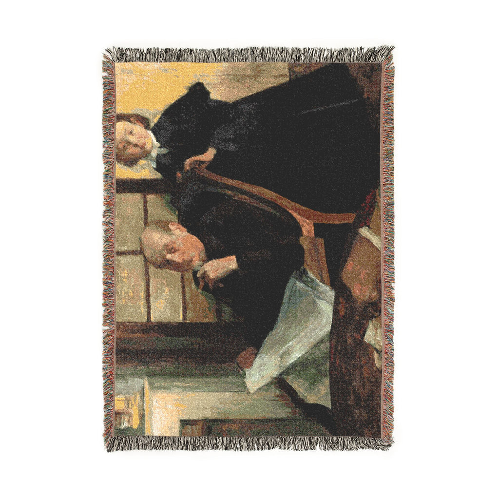 Hilaire Germain Edgar Degas - Henri Degas and His Niece Lucie Degas (The Artist's Uncle and Cousin) | Woven Tapestry Blanket