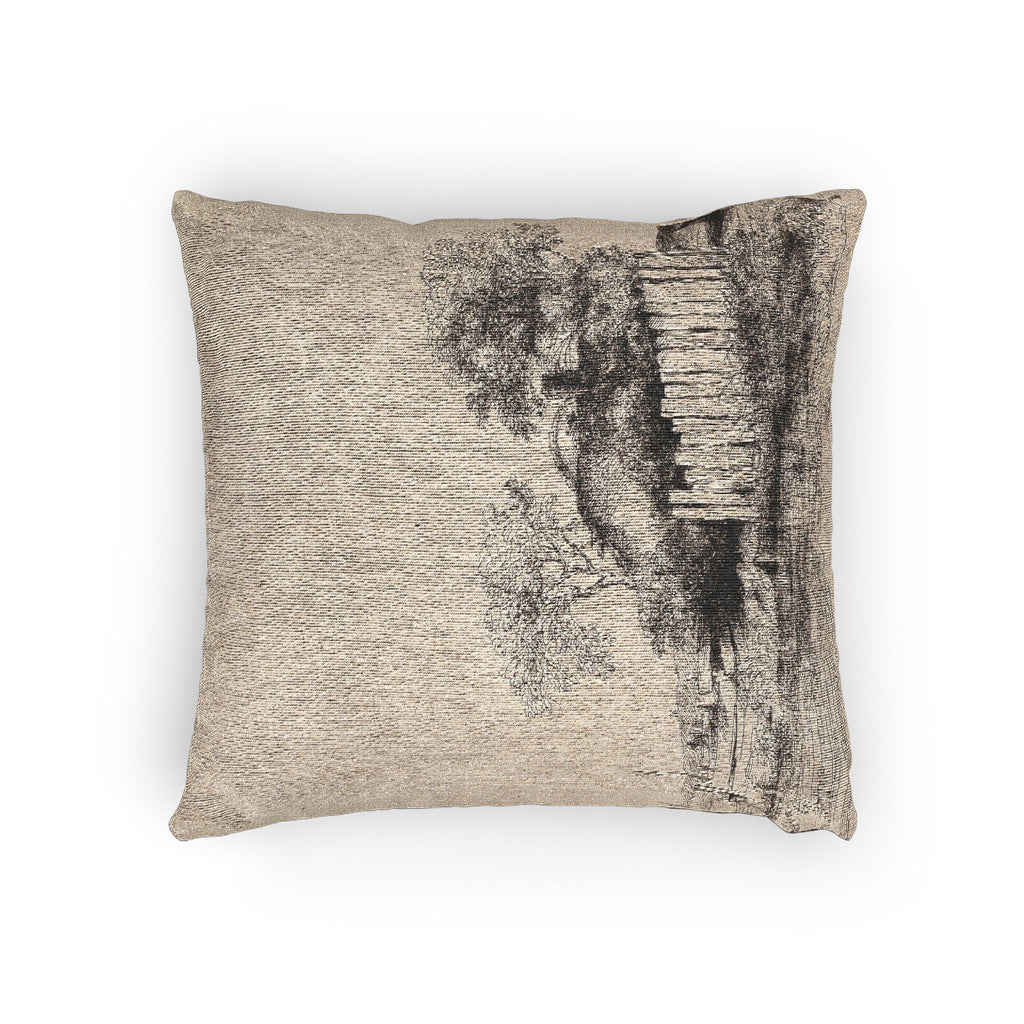Rembrandt van Rijn - A Cottage with White Paling | Woven Pillow