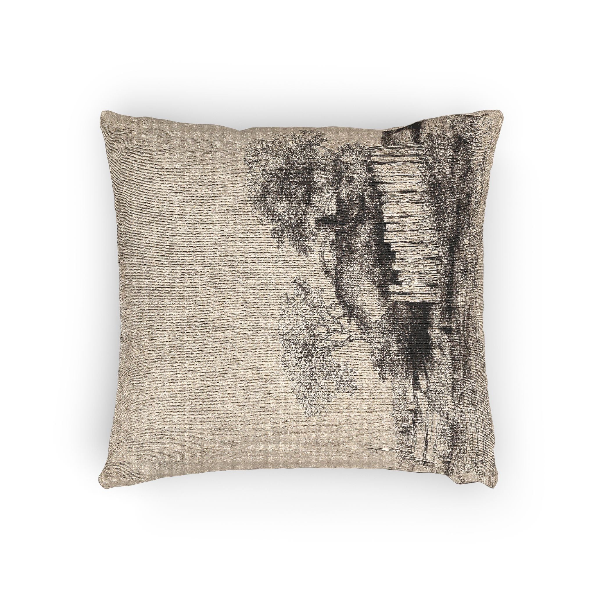 Rembrandt van Rijn - A Cottage with White Paling | Woven Pillow