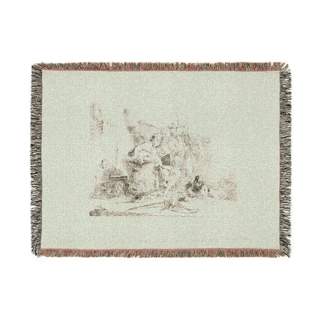 Giovanni Battista Tiepolo - Seated Youth Leaning Against an Urn, from Capricci | Woven Tapestry Blanket