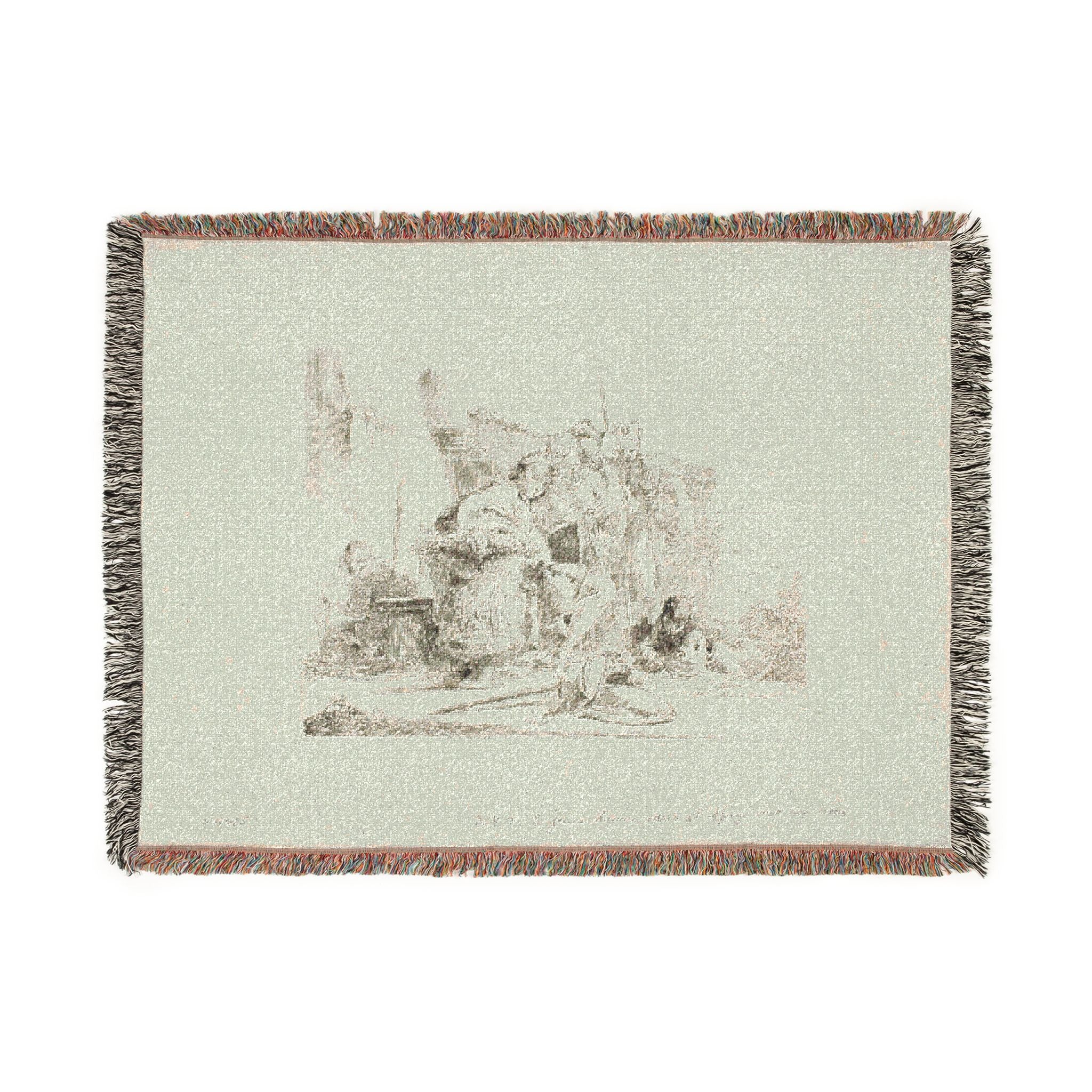 Giovanni Battista Tiepolo - Seated Youth Leaning Against an Urn, from Capricci | Woven Tapestry Blanket
