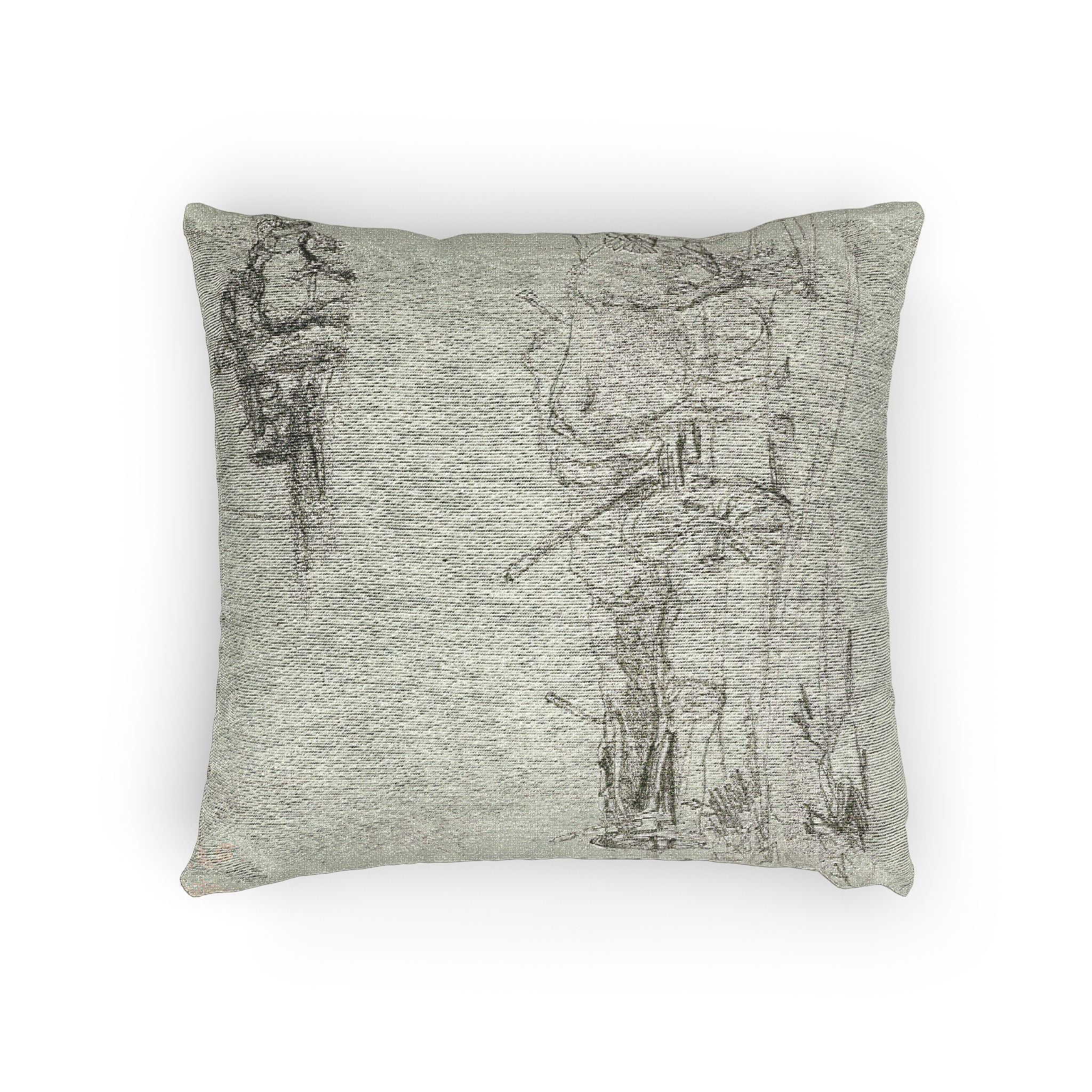 Charles François Daubigny - Two Sketches of Oxen Hauling a Log | Woven Pillow