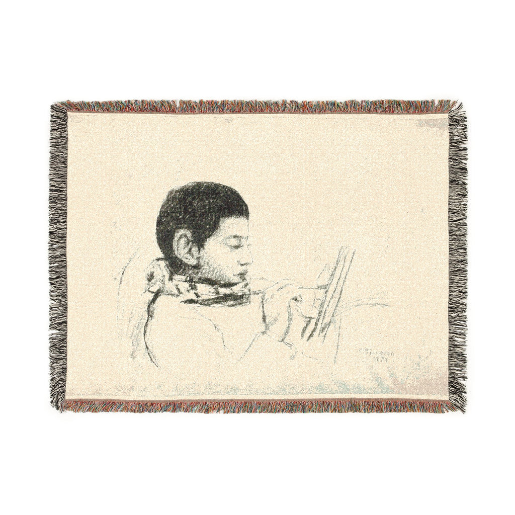 Camille Pissarro - Portrait Lucien Pissarro | Woven Tapestry Blanket