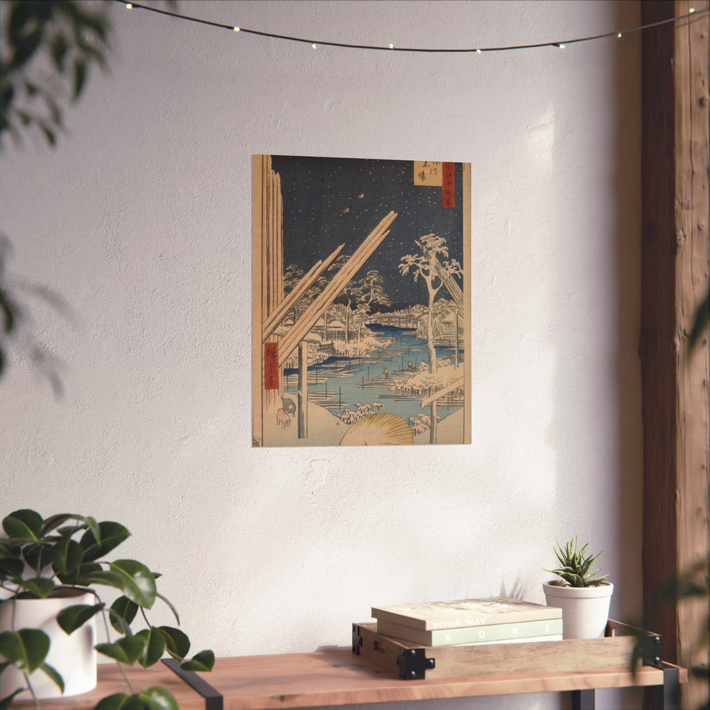 Utagawa Hiroshige - Lumberyards at Fukagawa | Fine Art Poster