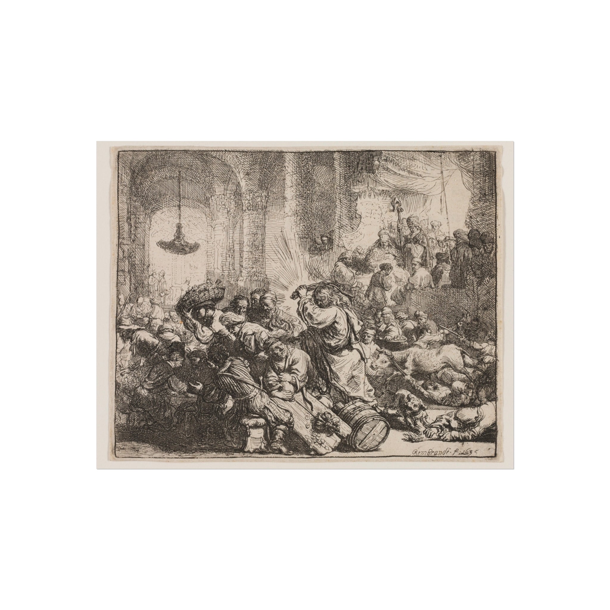 Rembrandt van Rijn - Christ Driving the Money Changers from the Temple | Fine Art Poster