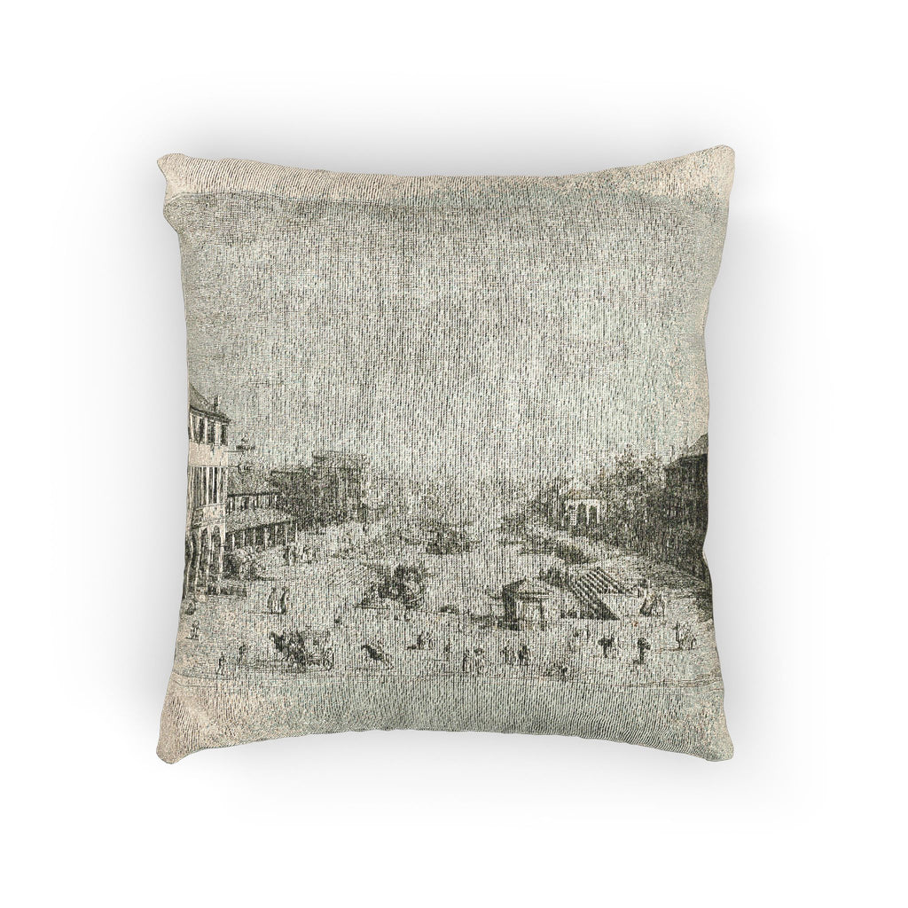 Canaletto - Mestre, from Vedute | Woven Pillow