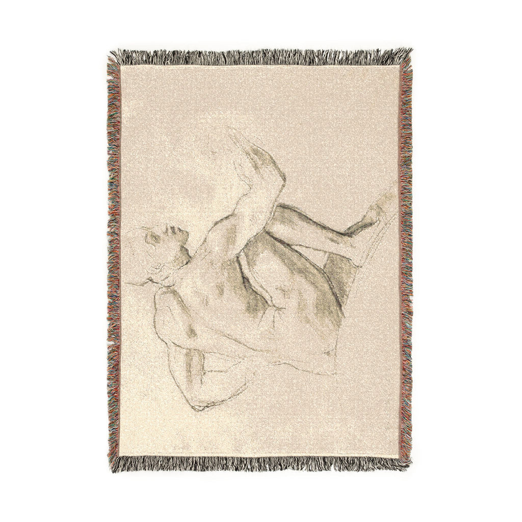 John Singer Sargent - Seated Male Nude | Woven Tapestry Blanket