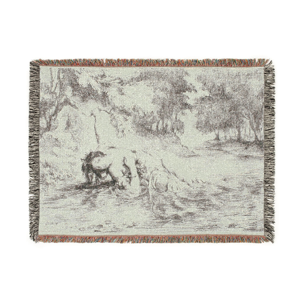Eugène Delacroix - Ophelia's Death | Woven Tapestry Blanket