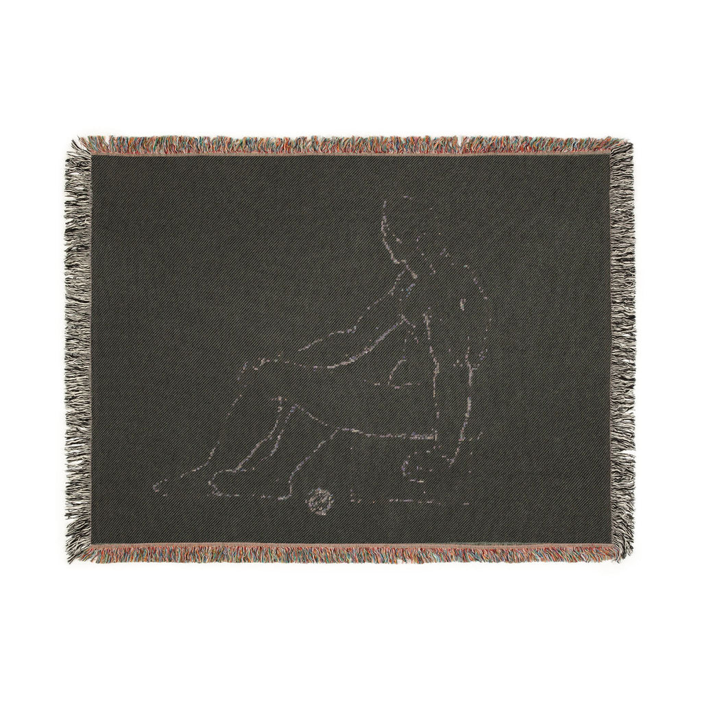 Style of Jacques Louis David - Seated Male Nude | Woven Tapestry Blanket