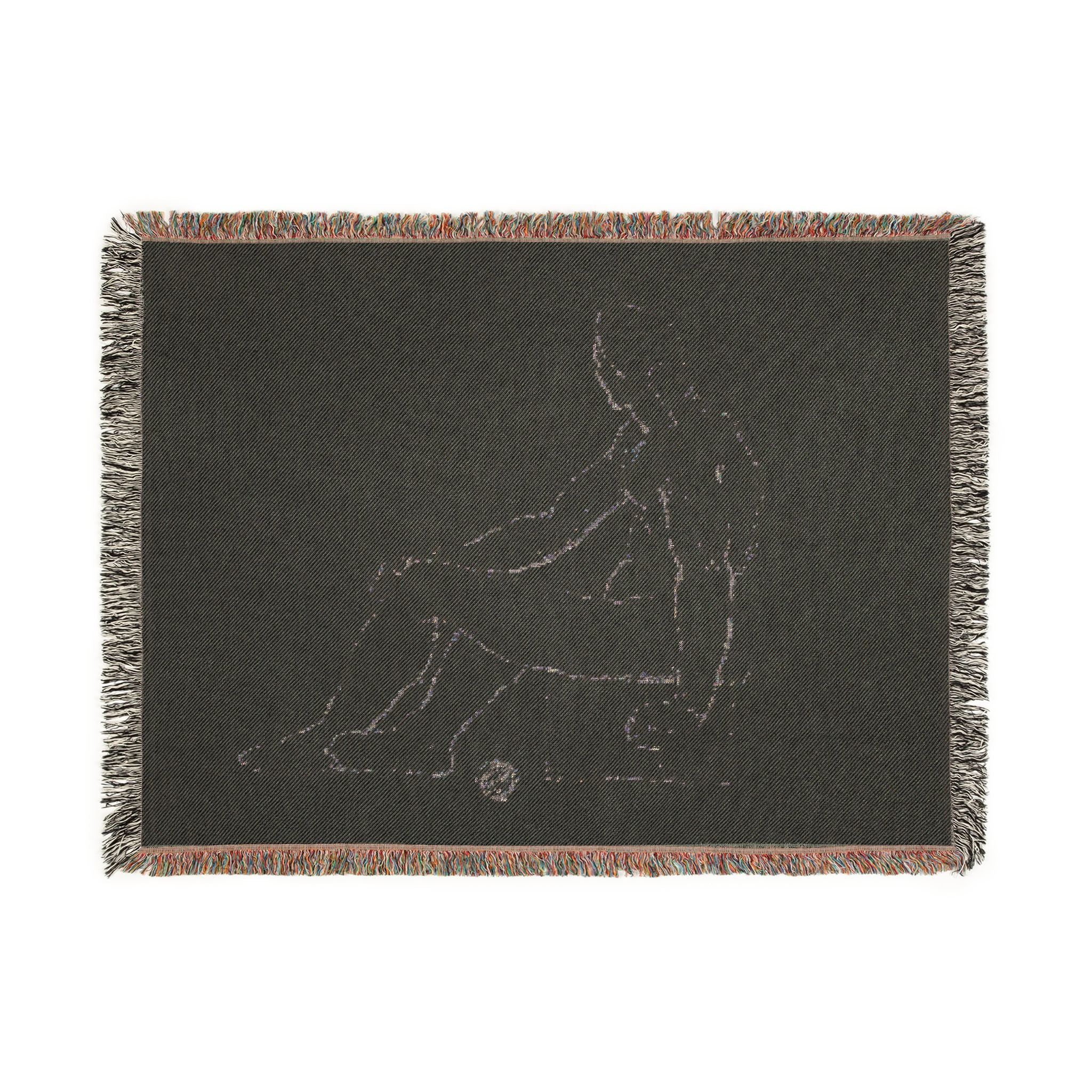 Style of Jacques Louis David - Seated Male Nude | Woven Tapestry Blanket