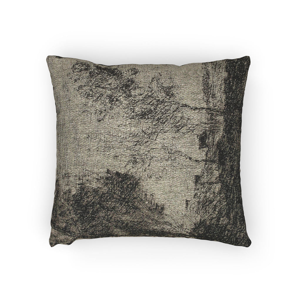 Jean Baptiste Camille Corot - In the Dunes Souvenir of the Woods of the Hague | Woven Pillow