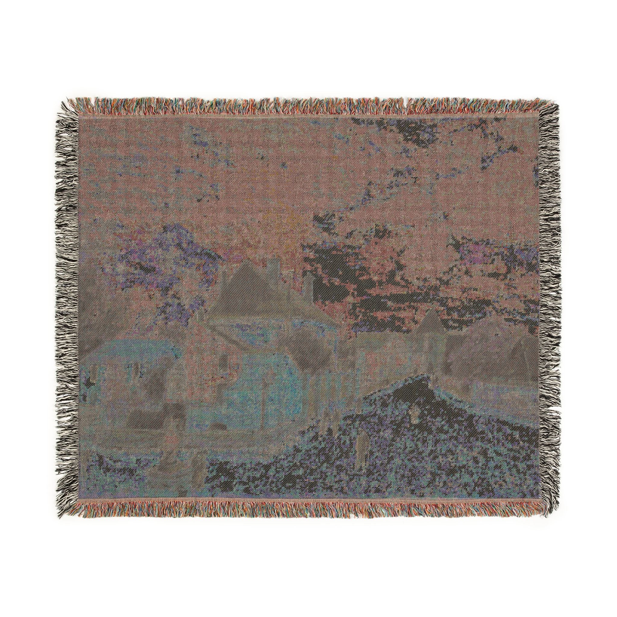 Alfred Sisley - Street in Moret | Woven Tapestry Blanket